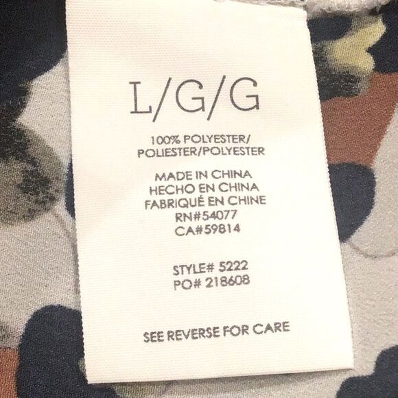 Cabi 5222 Fierce Seeing Spots Abstract Floral Animal Print Ruffle Collar Blouse - Picture 14 of 15